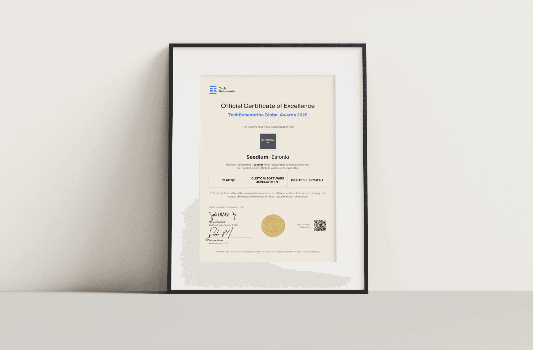 Seedium won tech awards