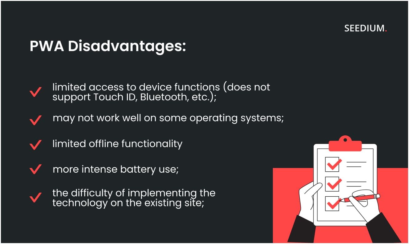 Disadvantages of PWA