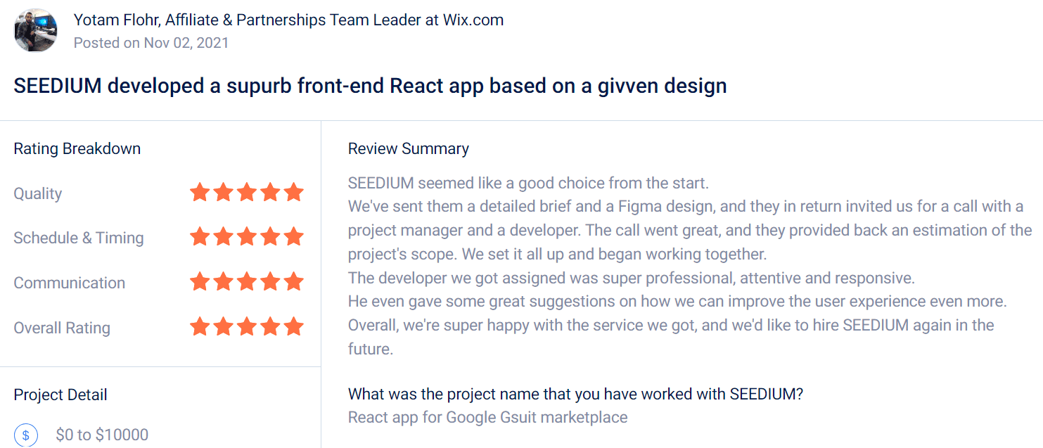 Seedium reviews on GoodFirms
