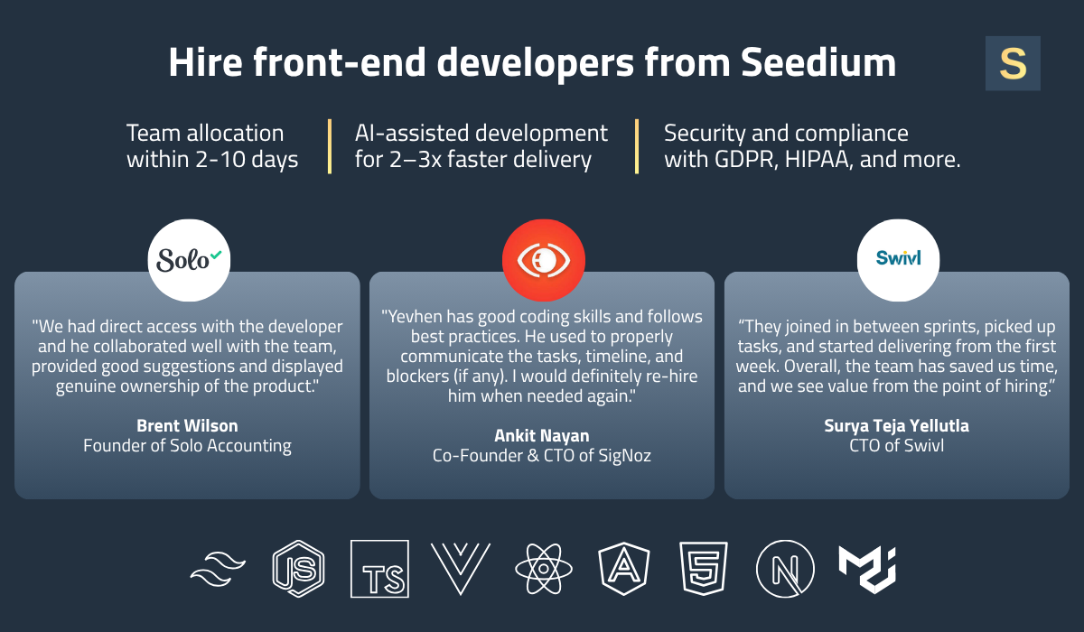 Why Hire Front End Developers from Seedium
